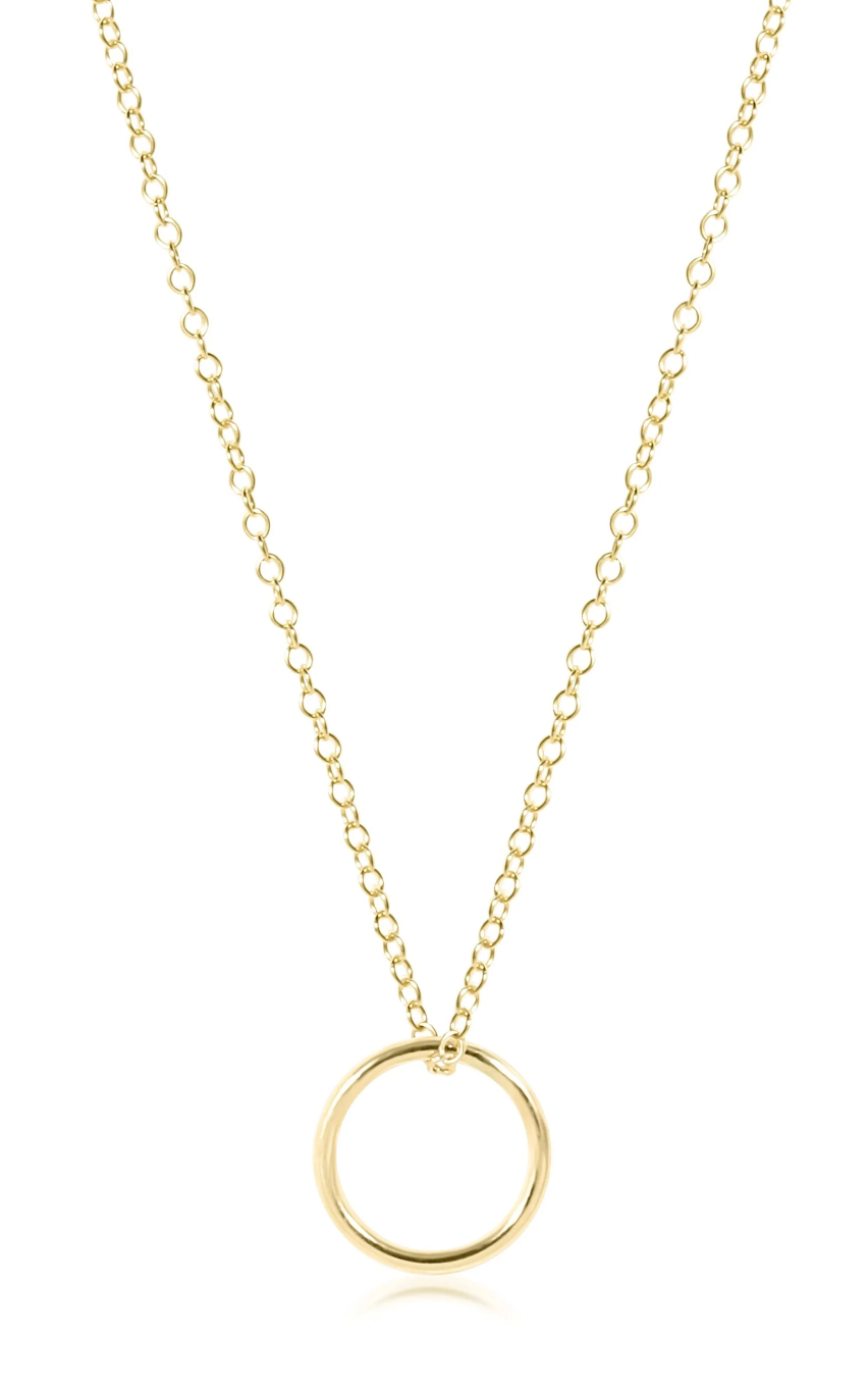 16" Necklace Gold - Halo Gold Charm