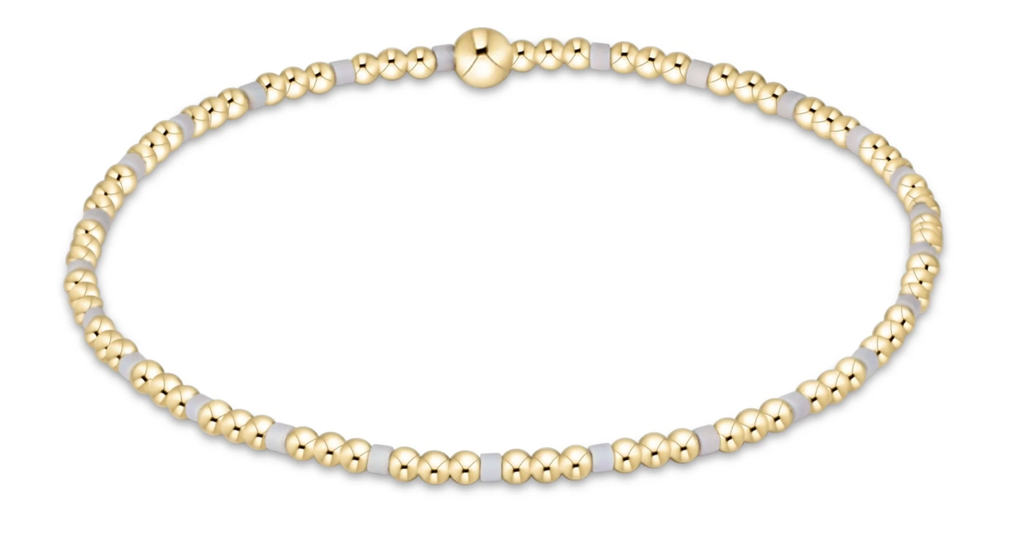 Gameday Hope Sincerity Pattern 2mm Bead Bracelet - Grey