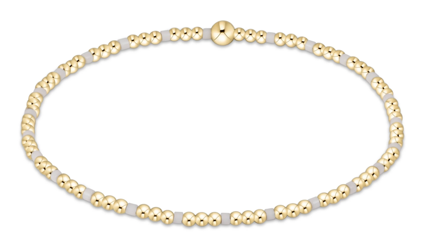 Gameday Hope Sincerity Pattern 2mm Bead Bracelet - White