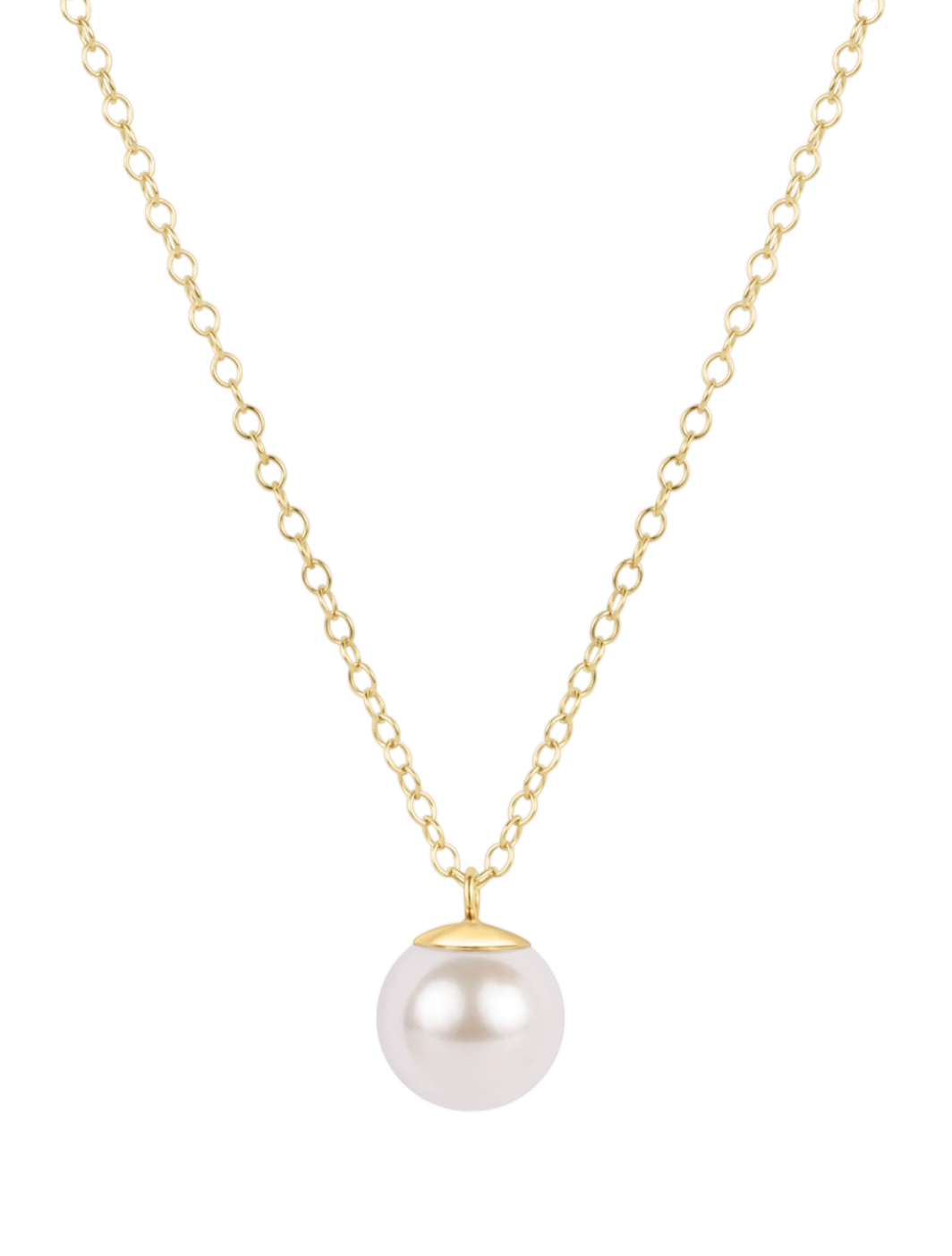 16" Necklace Gold - Classic Pearl 10mm Charm