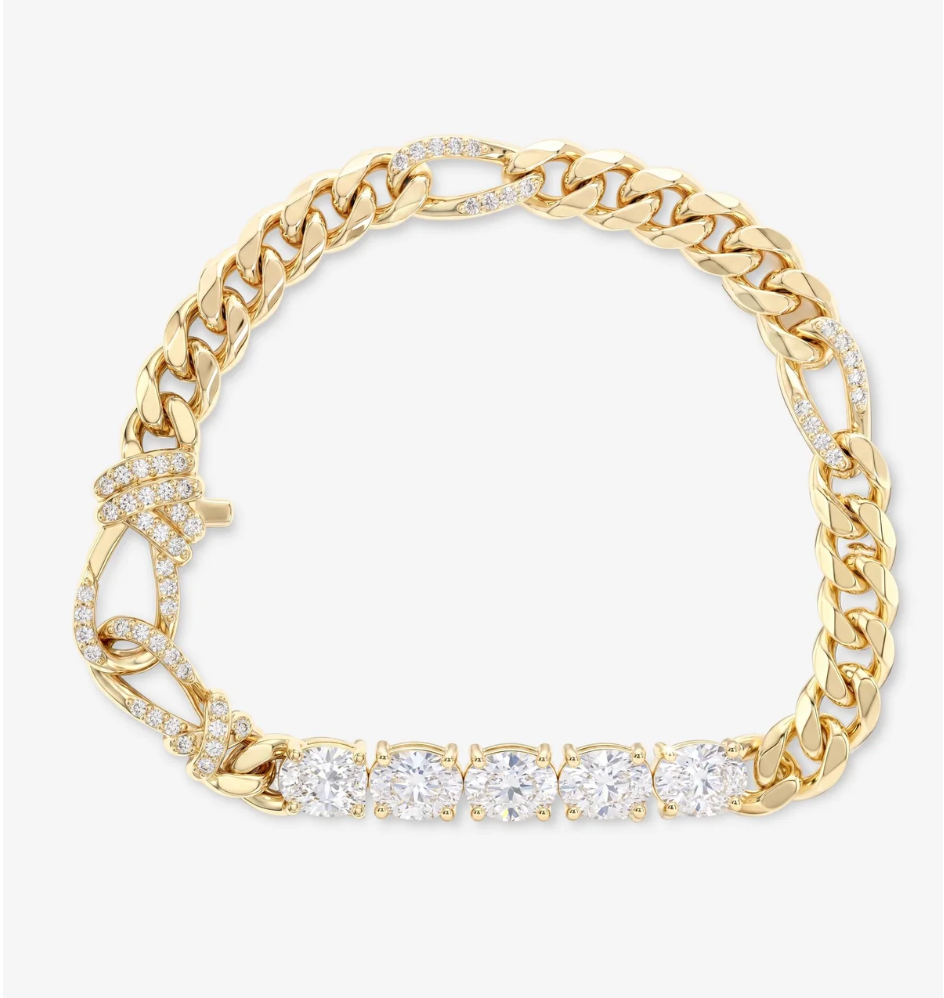 Knot Diamonds Figaro Chain Bracelet