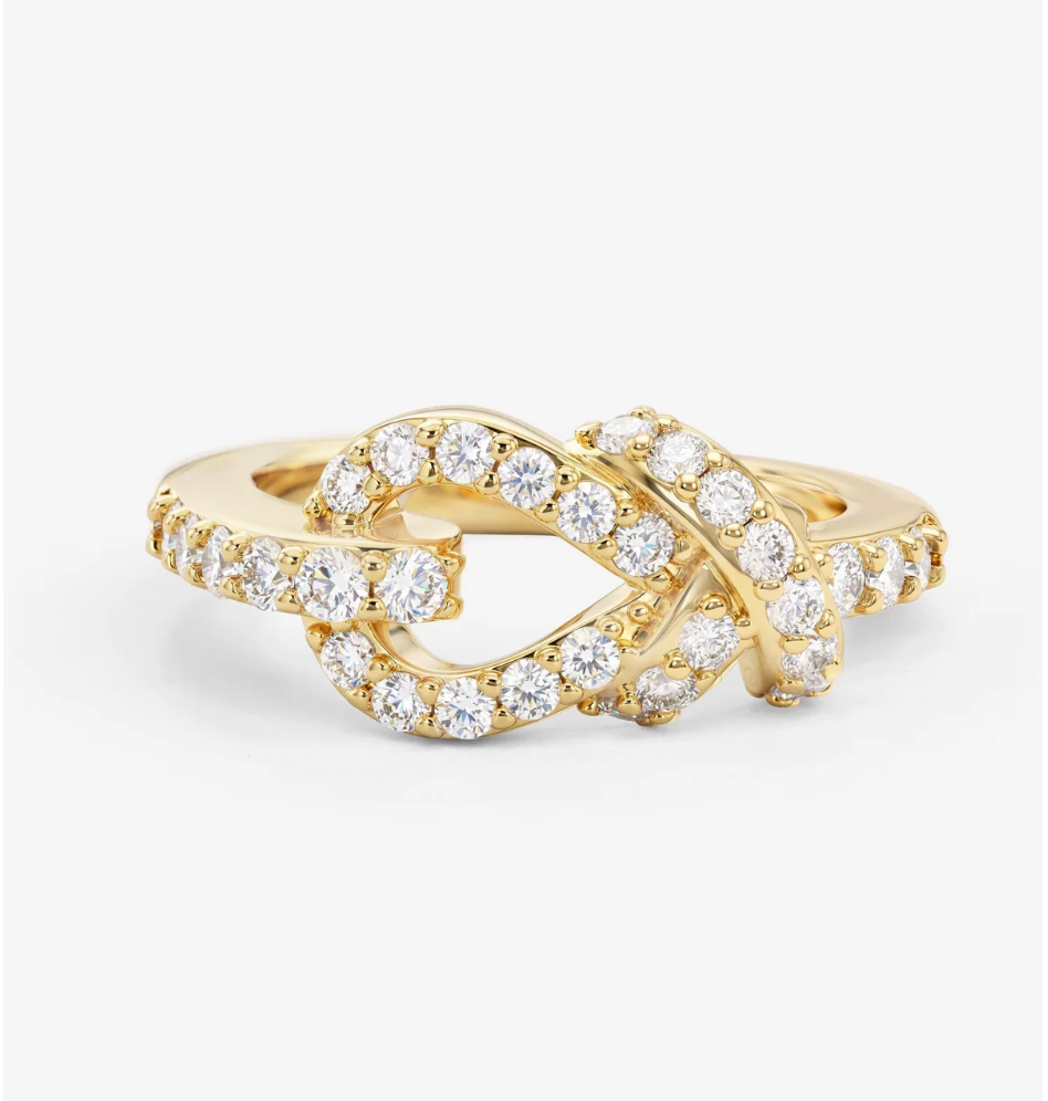 Knot Ring Gold White