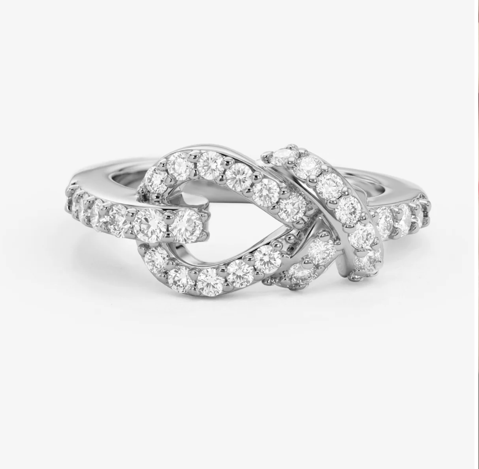 Knot Ring Silver White