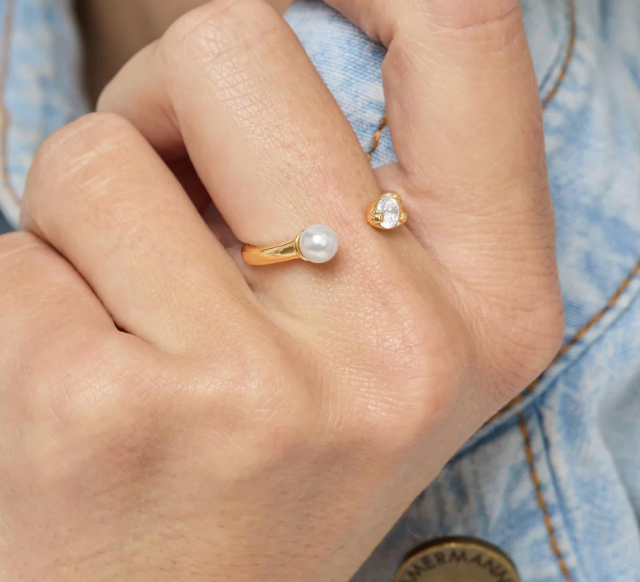 Perfect Pearl Open Ring
