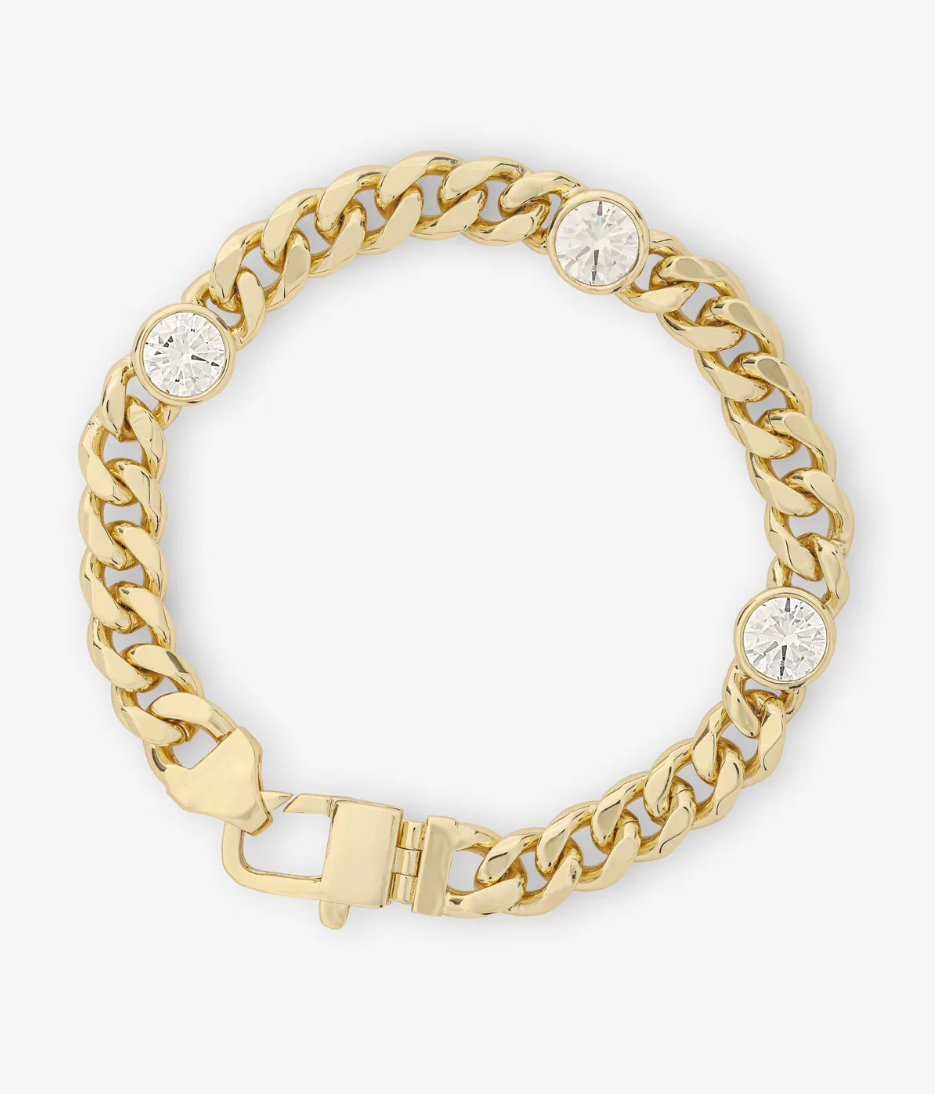 Julian Triple Diamond Cuban Chain Bracelet