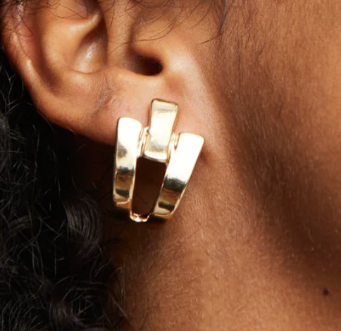 18k gold plated metal alloy earing