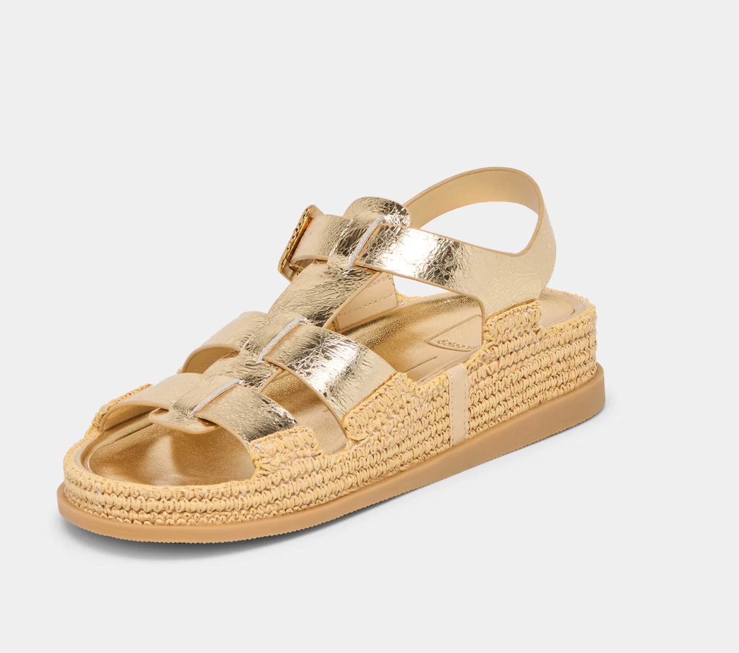 Shenna Sandals Gold Distressed Leather