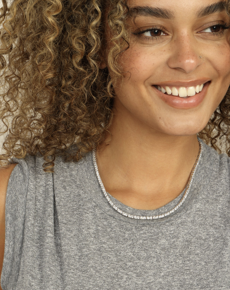 Heiress Tennis Necklace Silver