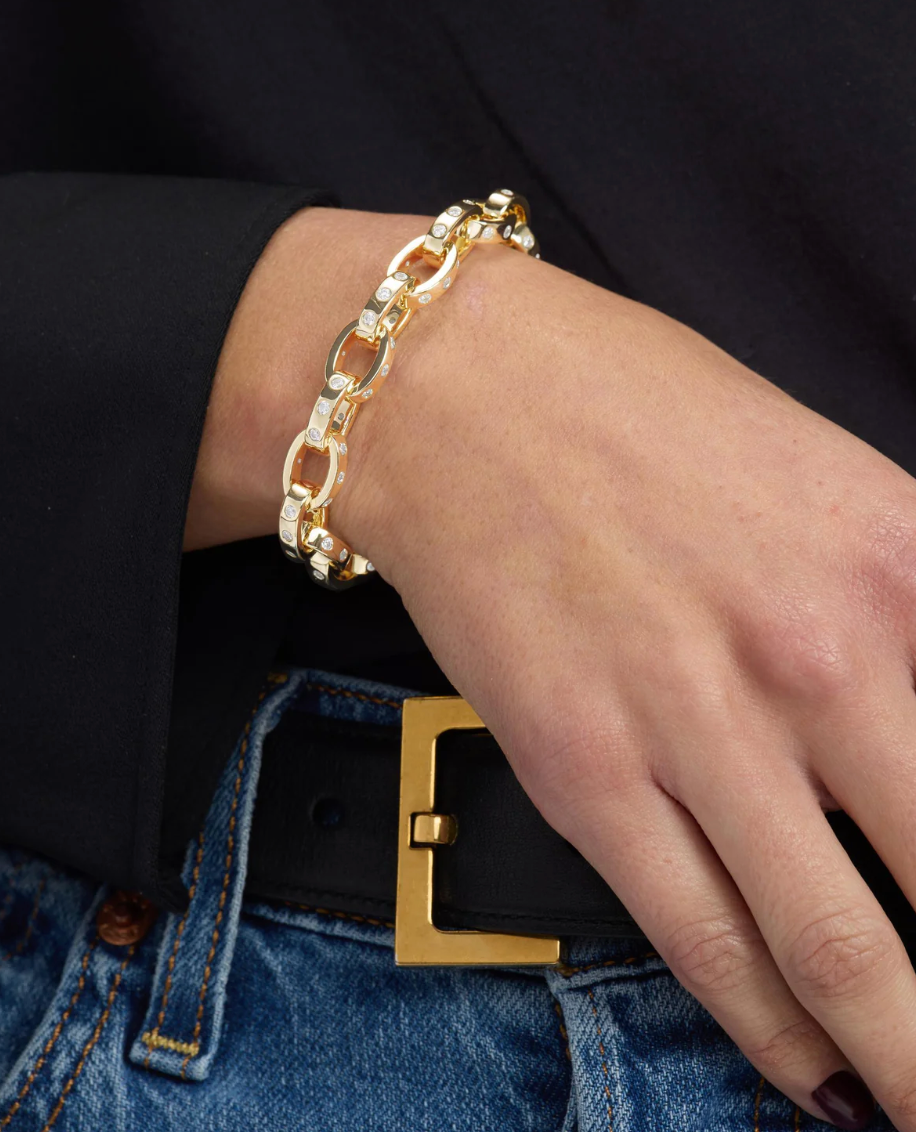 Ashley Chain Link Bracelet 9mm-Gold