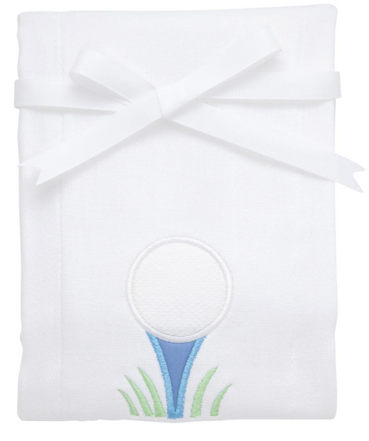 Golf Applique Burp, Blue