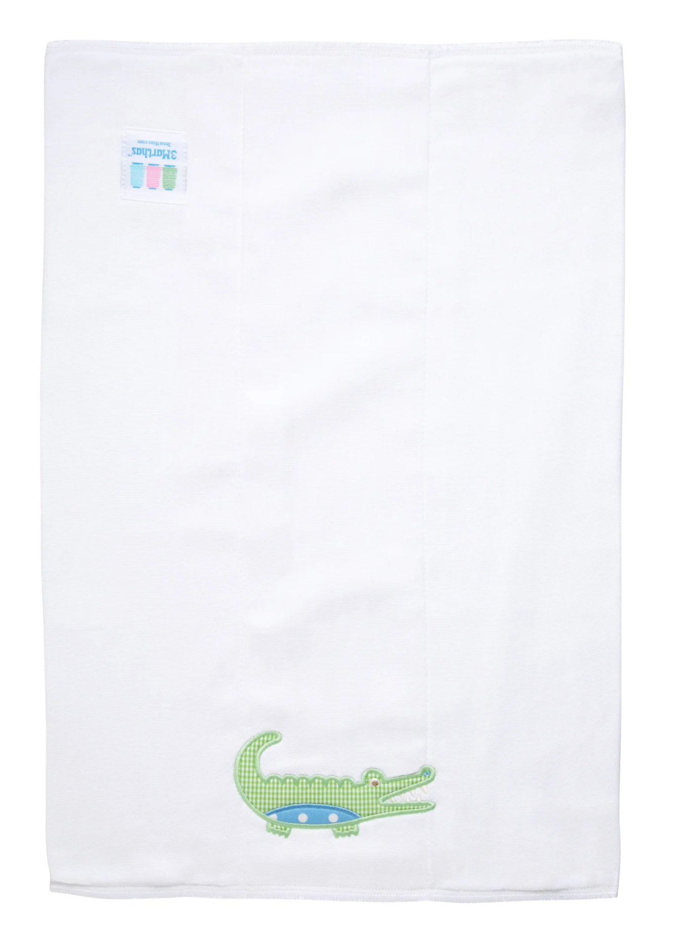 Alligator Applique Burp, Blue