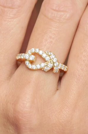 Knot Ring Gold White