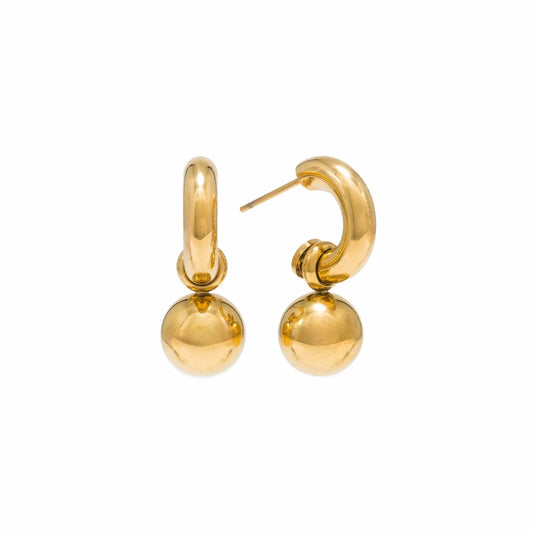 Solstice Drop Hoops - Gold