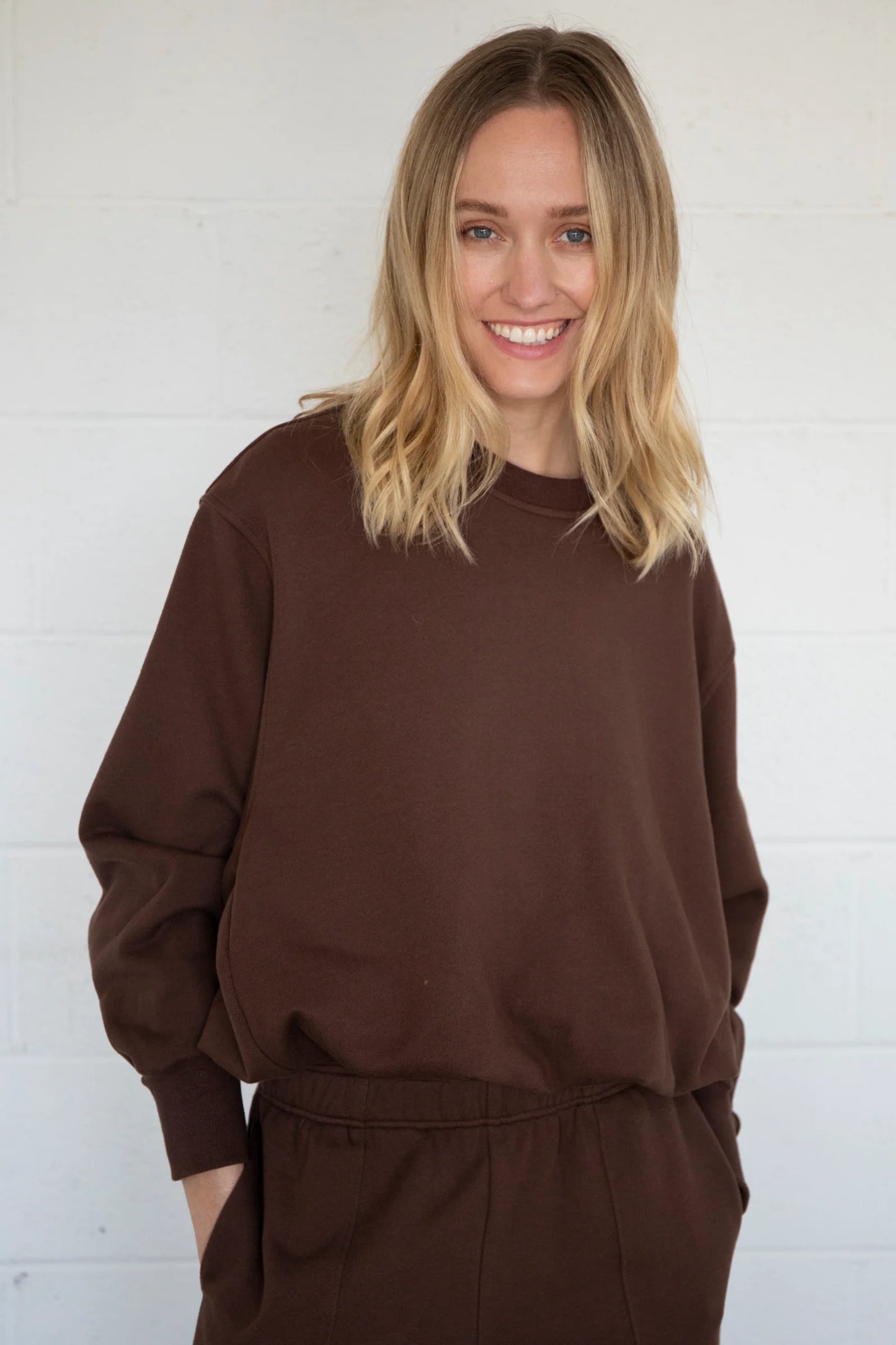 BUBBLE HEM SWEATSHIRT