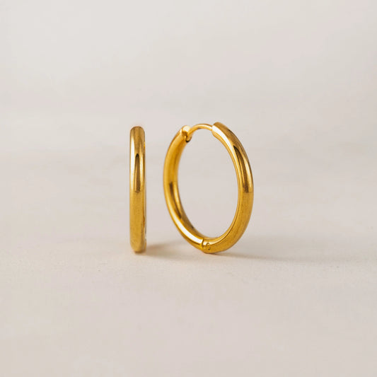 Tube 20mm Hoop Earrings - Gold