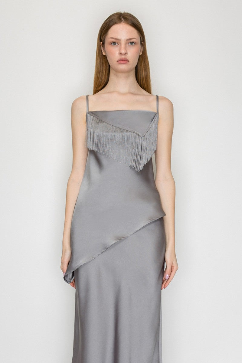 TASSEL COWL NECK TOP