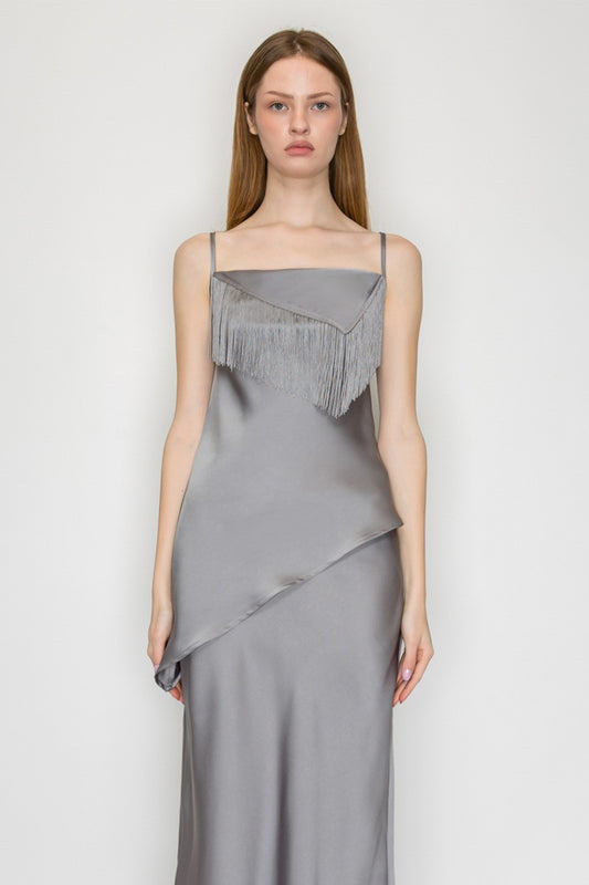 TASSEL COWL NECK TOP