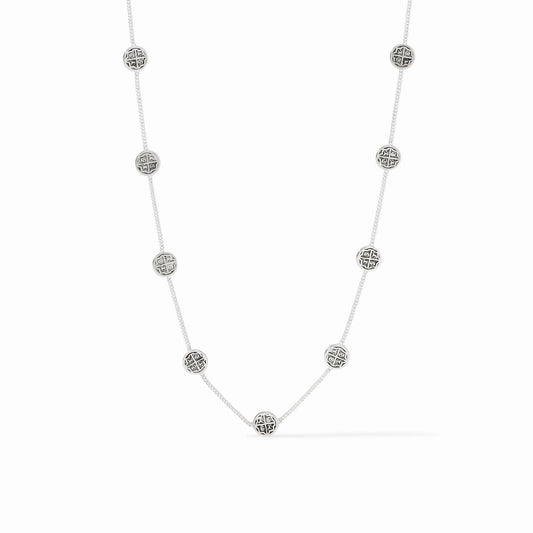 Valencia Delicate Station Necklace-Silver-OS