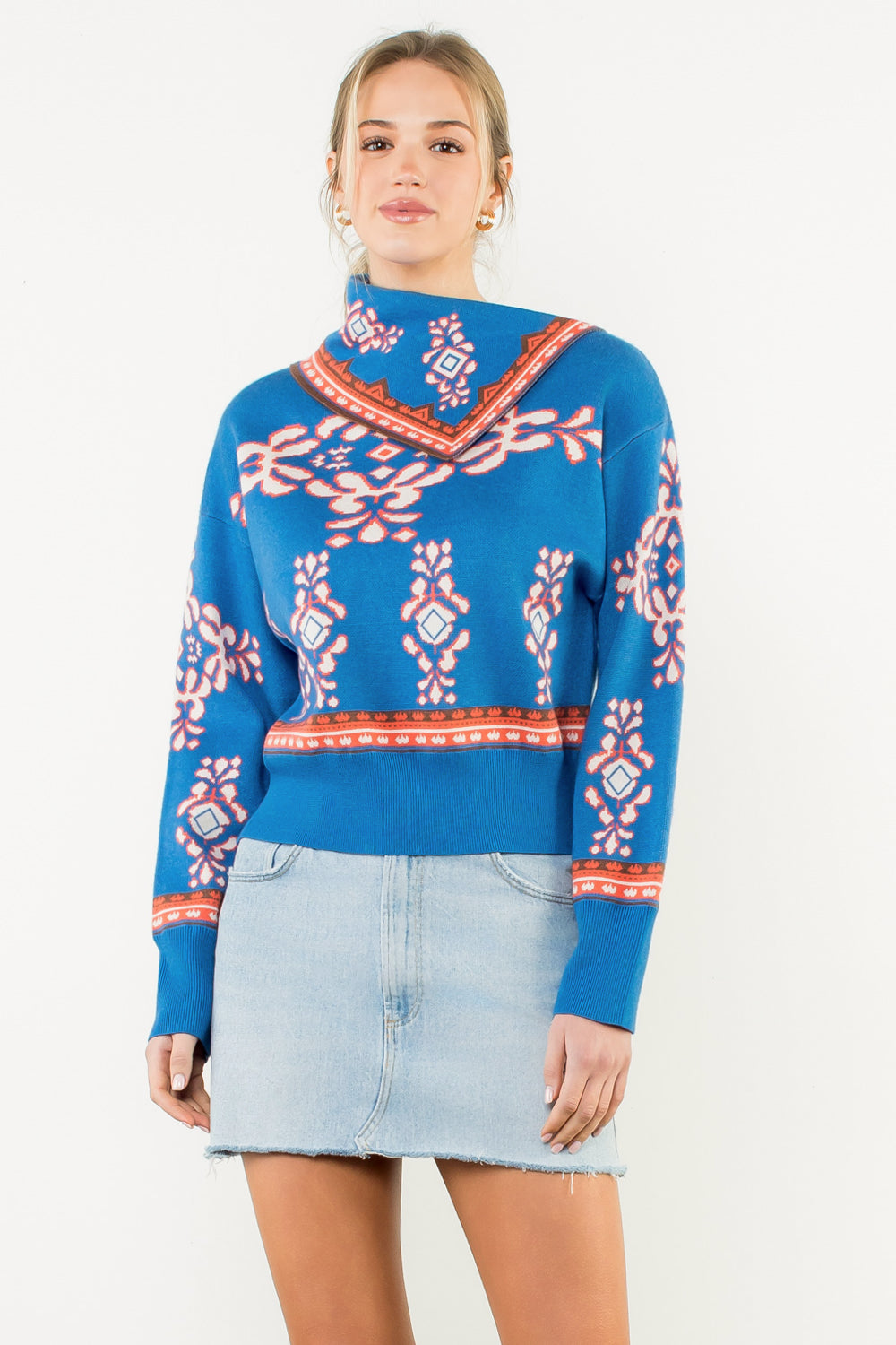 LS PRINT SWEATER