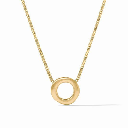 Wave Circle Delicate Necklace Gold