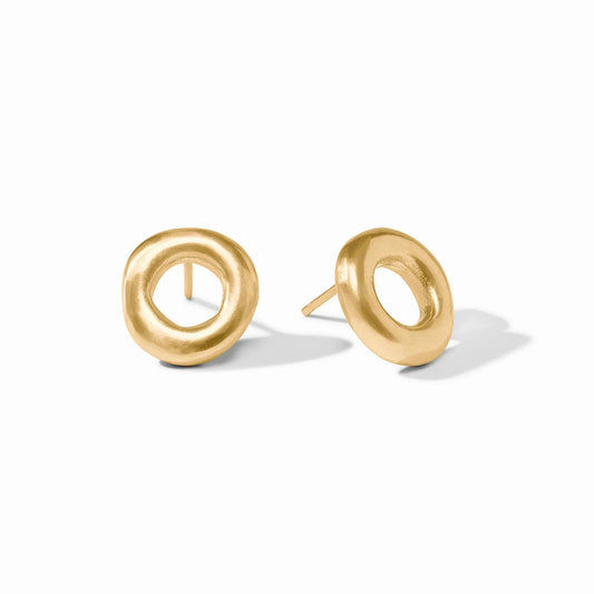 Wave Circle Stud Gold
