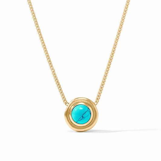 Wave Stone Delicate Necklace Turquoise Blue
