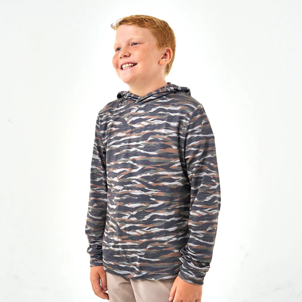 Youth - Performance Hoodie - Tiger Stripe Camo - Wetland 3T