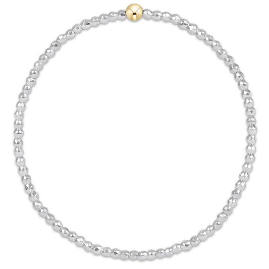 Bright Silver Faceted Hematite 2mm Bead Bracelet - SS