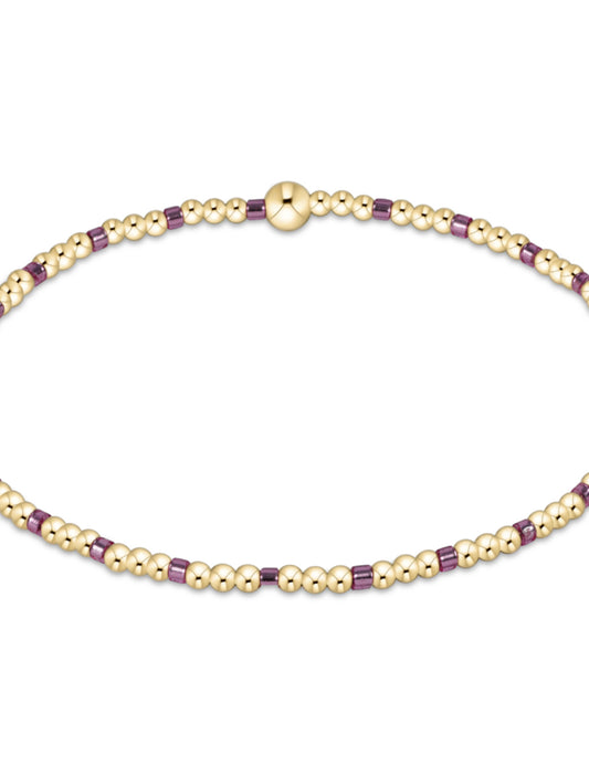 Hope Sincerity Pattern 2mm Bead Bracelet - Pink Metallic