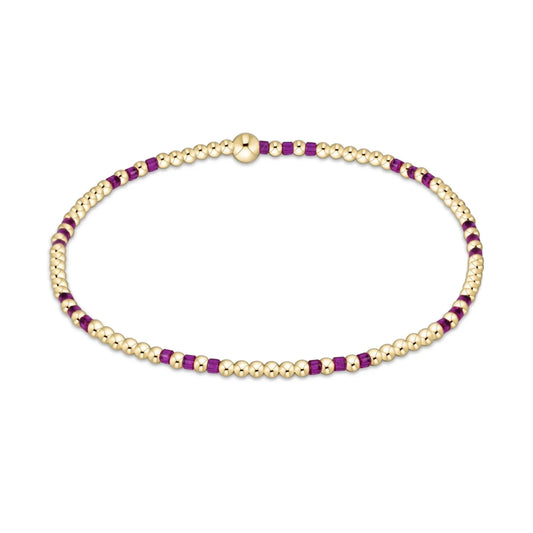 Hope Joy Pattern 2mm Bead Bracelet - Fuchsia