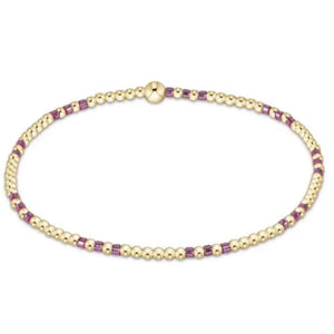 Hope Joy Pattern 2mm Bead Bracelet - Pink Metallic