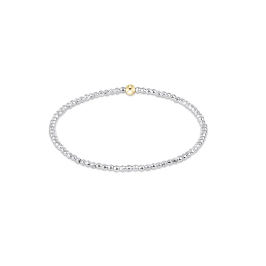Bright Silver Faceted Hematite 2mm Bead Bracelet