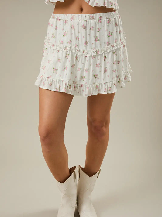 FLORAL PRINT MINI SKIRT