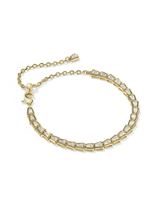 BELLA TENNIS BRACELET GOLD WHITE CZ
