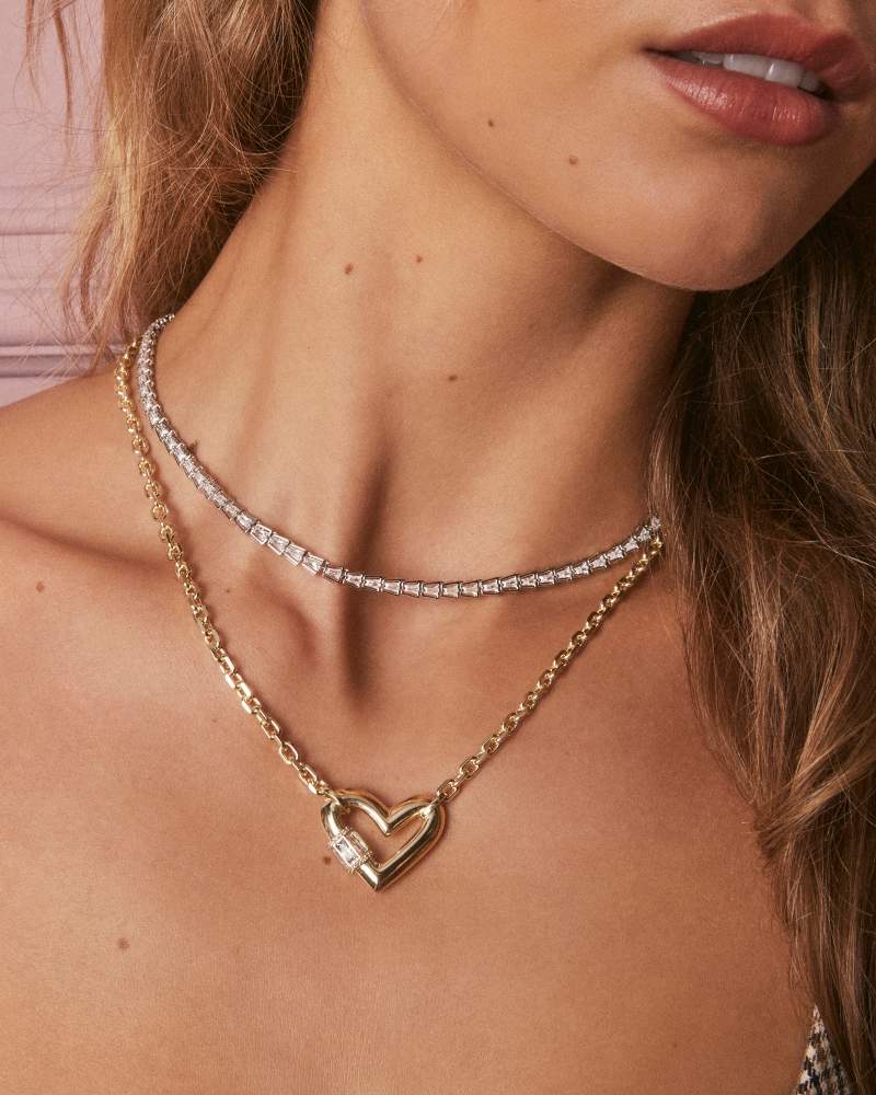 BELLA TENNIS NECKLACE SILVER WHITE CZ