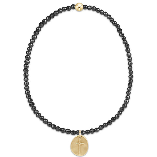 Faceted Hematite 2mm Bead Bracelet - Inspire Small