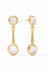 Bamboo Statement Earring Iridescent Clear Crystal
