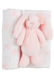 Bow Bunny Swaddle And Rattle