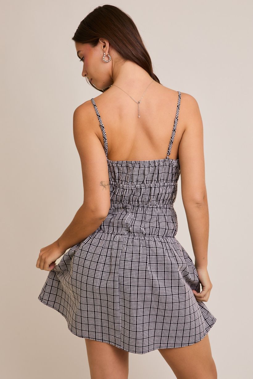 SLEEVELESS MINI DRESS WITH TIE