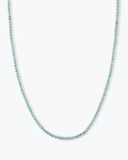Not Your Basic Blue Opal Tennis Necklace 18'