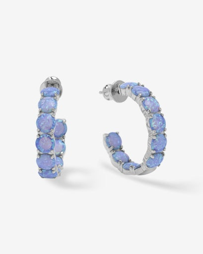 Oh She Fancy 1' Blue Opal Hoops