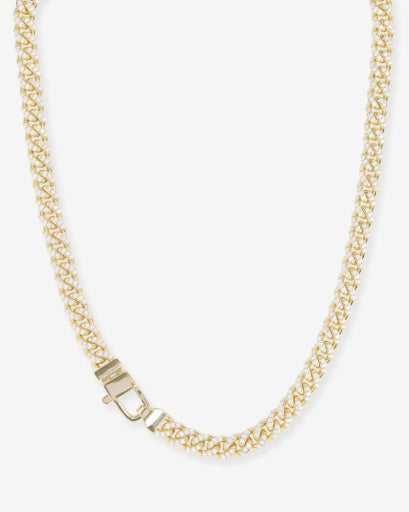 Pavé Julian Cuban Chain Necklace 6.8mm 16"