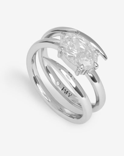 She's On Point Lasso Ring Silver