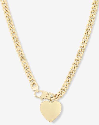 Julian XL Heart Cuban Chain Necklace 16'
