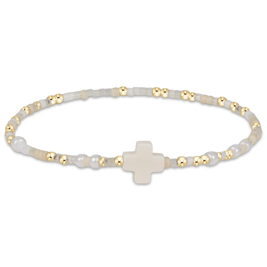 Hope Unwritten Signature Cross Bracelet - Call Me On My Shellphone