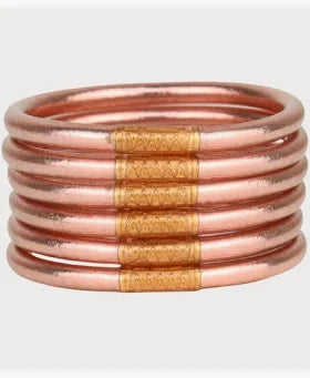 Rose Gold All Weather Bangles® (Set of 9) - Serenity Prayer Small