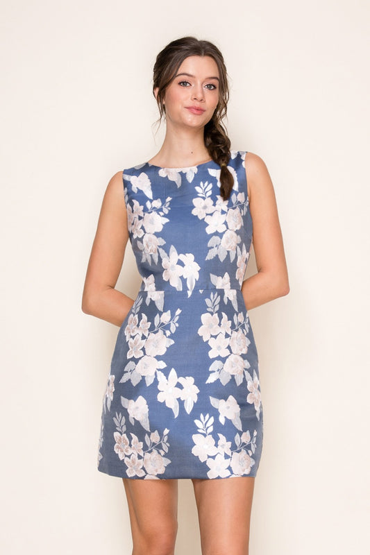 Soft Mood Jacquard Boat Neck Midi Dress