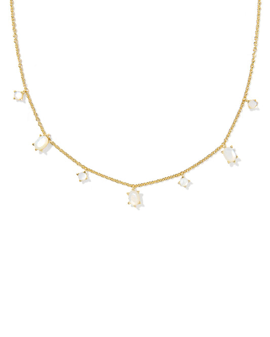 CAILIN DELICATE STRAND NECKLACE GOLD IVORY MOTHER OF PEARL