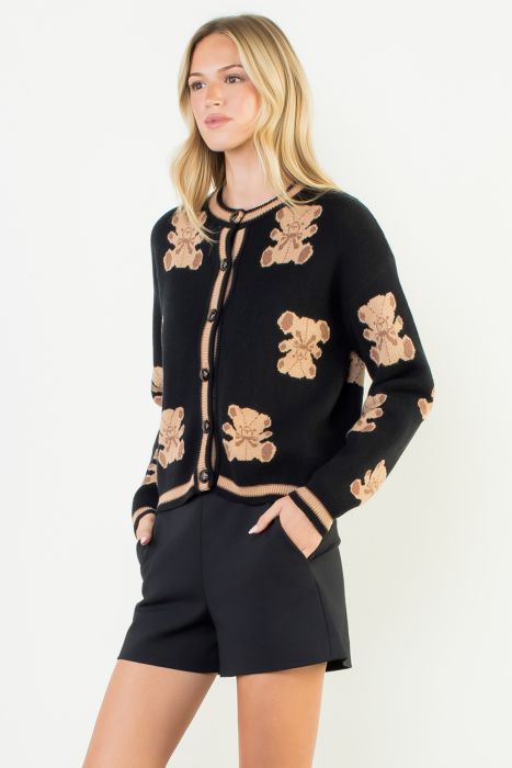 TEDDY BEAR KNIT CARDIGAN